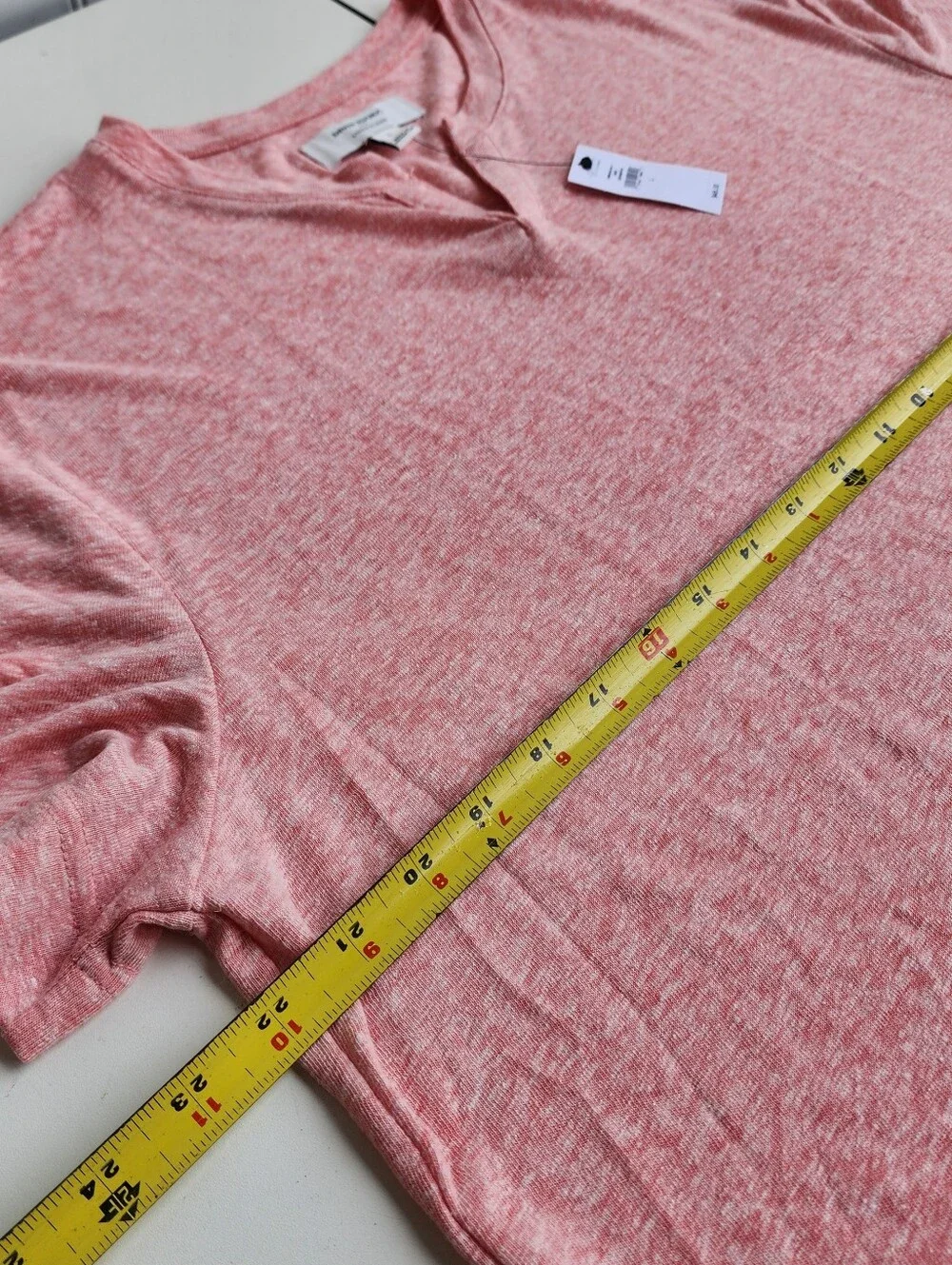 NWT Banana Republic Linen Blend Men's T-Shirt Short Sleeve Peach Pink Notch L